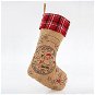 Ponožka hnedá so Santom Clausom, 33 × 2 × 61 cm - Vianočné ozdoby