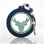 Hanging wooden blanket with deer, green-blue, 10x0.8x23 cm - Christmas Ornaments