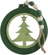 Hanging wooden blanket with tree green, 10x0.8x23 cm - Christmas Ornaments