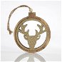 Hanging wooden blanket with deer, gold, 23.8x9.8x1 cm - Christmas Ornaments