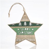 Drevená hviezda s nápisom, 23 × 0,5 × 13 cm - Vianočné ozdoby