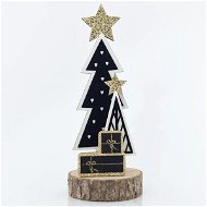 Fából készült fák, fekete színű, 19 cm - Karácsonyi díszítés