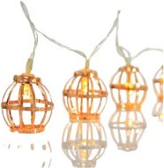 EUROLAMP LED light chain with golden metal lanterns, warm white, 10 pcs - Light Chain