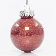 EUROLAMP Vánoční ozdoby Plastový pet míček, červený lesklý se třpytkami 6 cm, SET 12 ks - Vánoční ozdoby