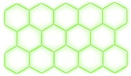 Escape6 Kompletní LED hexagonové svítidlo zelené, rozměr 11 elementů 336 × 238 cm - Modular Light