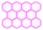 Escape6 Kompletní LED hexagonové svítidlo růžové, rozměr 11 elementů 336 × 238 cm - Modular Light