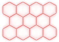 Escape6 Kompletní LED hexagonové svítidlo červené, rozměr 11 elementů 336 × 238 cm - Modular Light