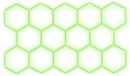 Escape6 Kompletní LED hexagonové svítidlo zelené, rozměr 14 elementů 420 × 238 cm - Modular Light