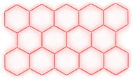 Escape6 Kompletní LED hexagonové svítidlo červené, rozměr 14 elementů 420 × 238 cm - Modular Light