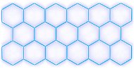Escape6 Kompletné LED hexagónové svietidlo modré, rozmery 17 elementov 504 × 238 cm - Modulárne svetlo