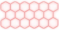 Escape6 Kompletní LED hexagonové svítidlo červené, rozměr 17 elementů 504 × 238 cm - Modular Light