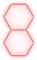 Escape6 Kompletné LED hexagónové svietidlo červené, rozmer 2 elementy 97 × 168 cm - Modulárne svetlo