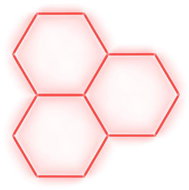 Escape6 Kompletní LED hexagonové svítidlo červené, rozměr 3 elementy 168 × 166 cm - Modular Light