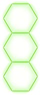 Escape6 Kompletní LED hexagonové svítidlo zelené, rozměr 3 elementy 97 × 246 cm - Modular Light