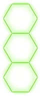 Escape6 Kompletní LED hexagonové svítidlo zelené, rozměr 3 elementy 97 × 246 cm - Modular Light