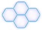 Escape6 Kompletní LED hexagonové svítidlo modré, rozměr 4 elementy 241 × 168 cm - Modular Light