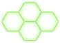 Escape6 Kompletní LED hexagonové svítidlo zelené, rozměr 4 elementy 241 × 168 cm - Modulárne svetlo