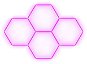 Escape6 Kompletní LED hexagonové svítidlo růžové, rozměr 4 elementy 241 × 168 cm - Modular Light
