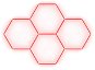 Escape6 Kompletní LED hexagonové svítidlo červené, rozměr 4 elementy 241 × 168 cm - Modulárne svetlo