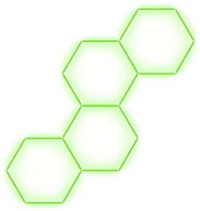 Escape6 Kompletné LED hexagónové svietidlo zelené, rozmer 4 elementy 166 × 288 cm - Modulárne svetlo