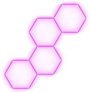 Escape6 Kompletné LED hexagónové svietidlo ružové, rozmer 4 elementy 166 × 288 cm - Modulárne svetlo