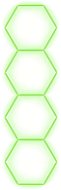 Escape6 Kompletné LED hexagónové svietidlo zelené, rozmer 4 elementy 97 × 327 cm - Modulárne svetlo