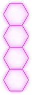 Escape6 Kompletné LED hexagónové svietidlo ružové, rozmer 4 elementy 97 × 327 cm - Modulárne svetlo