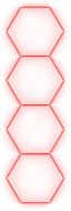 Escape6 Kompletné LED hexagónové svietidlo červené, rozmer 4 elementy 97 × 327 cm - Modulárne svetlo