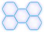 Escape6 Kompletní LED hexagonové svítidlo modré, rozměr 5 elementů 238 × 168 cm - Modular Light