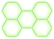 Escape6 Kompletní LED hexagonové svítidlo zelené, rozměr 5 elementů 238 × 168 cm - Modular Light