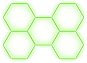 Escape6 Kompletní LED hexagonové svítidlo zelené, rozměr 5 elementů 238 × 168 cm - Modular Light