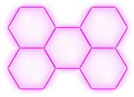 Escape6 Kompletné LED hexagónové svietidlo ružové, rozmer 5 elementov 238 × 168 cm - Modulárne svetlo