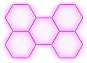 Escape6 Kompletní LED hexagonové svítidlo růžové, rozměr 5 elementů 238 × 168 cm - Modulárne svetlo