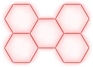 Escape6 Kompletné LED hexagónové svietidlo červené, rozmer 5 elementov 238 × 168 cm - Modulárne svetlo