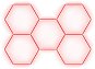 Escape6 Kompletní LED hexagonové svítidlo červené, rozměr 5 elementů 238 × 168 cm - Modulárne svetlo