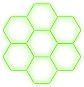 Escape6 Kompletní LED hexagonové svítidlo zelené, rozměr 7 elementů 238 × 252 cm - Modulárne svetlo