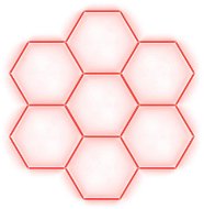 Escape6 Kompletné LED hexagónové svietidlo červené, rozmer 7 elementov 238 × 252 cm - Modulárne svetlo