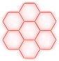 Escape6 Kompletní LED hexagonové svítidlo červené, rozměr 7 elementů 238 × 252 cm - Modulárne svetlo