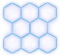 Escape6 Kompletní LED hexagonové svítidlo modré, rozměr 8 elementů 252 × 238 cm - Modulárne svetlo