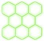 Escape6 Kompletní LED hexagonové svítidlo zelené, rozměr 8 elementů 252 × 238 cm - Modular Light