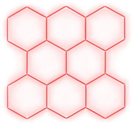 Escape6 Kompletní LED hexagonové svítidlo červené, rozměr 8 elementů 252 × 238 cm - Modular Light