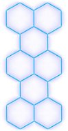 Escape6 Kompletné LED hexagónové svietidlo modré, rozmer 8 elementov 166 × 386 cm - Modulárne svetlo