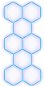 Escape6 Kompletní LED hexagonové svítidlo modré, rozměr 8 elementů 166 × 386 cm - Modular Light