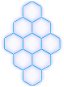 Escape6 Kompletní LED hexagonové svítidlo modré, rozměr 9 elementů 246 × 386 cm - Modular Light