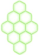 Escape6 Kompletní LED hexagonové svítidlo zelené, rozměr 9 elementů 246 × 386 cm - Modular Light