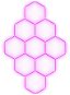 Escape6 Kompletní LED hexagonové svítidlo růžové, rozměr 9 elementů 246 × 386 cm - Modular Light