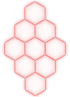 Escape6 Kompletní LED hexagonové svítidlo červené, rozměr 9 elementů 246 × 386 cm - Modular Light