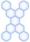 Escape6 Kompletní LED hexagonové svítidlo modré, rozměr 9 elementů 246 × 386 cm tvar X - Modular Light