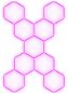 Escape6 Kompletní LED hexagonové svítidlo růžové, rozměr 9 elementů 246 × 386 cm tvar X - Modulárne svetlo
