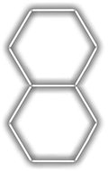 Escape6 Complete LED hexagonal luminaire white 4500 K, size 2 elements 97 × 168 cm - Modular Light